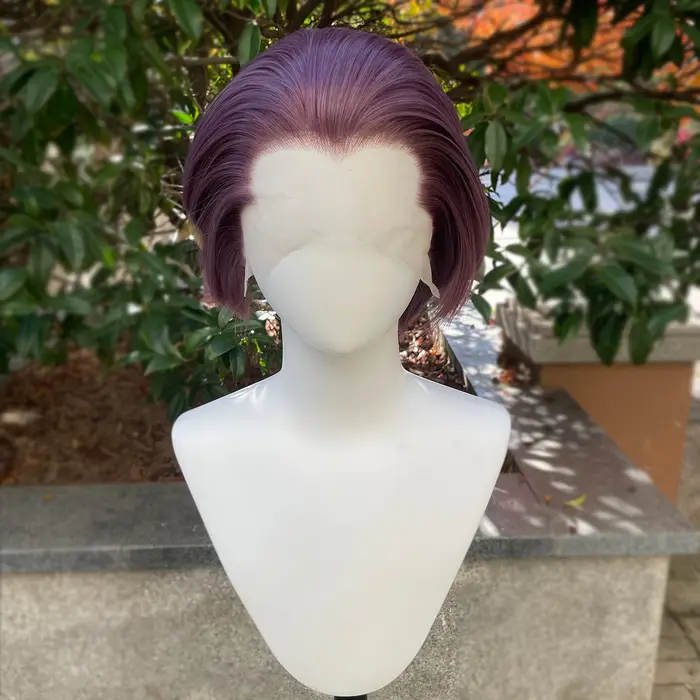 Perruque synthétique mixte violette Widow's Peak pour hommes