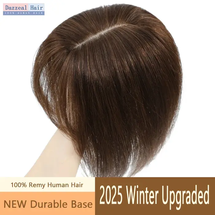 Extensions capillaires 100 % naturelles pour femmes avec frange, noires et brunes, à clipser, base e