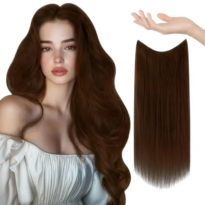 Extensions de cheveux humains Halo avec fil Invisible