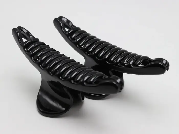 Pince à cheveux incurvée en plastique noir, 4 pinces à cheveux pliantes 98mm pour bricolage