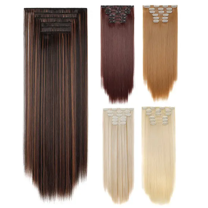 Jeedou 6 pièces/ensemble Extensions de cheveux à clips