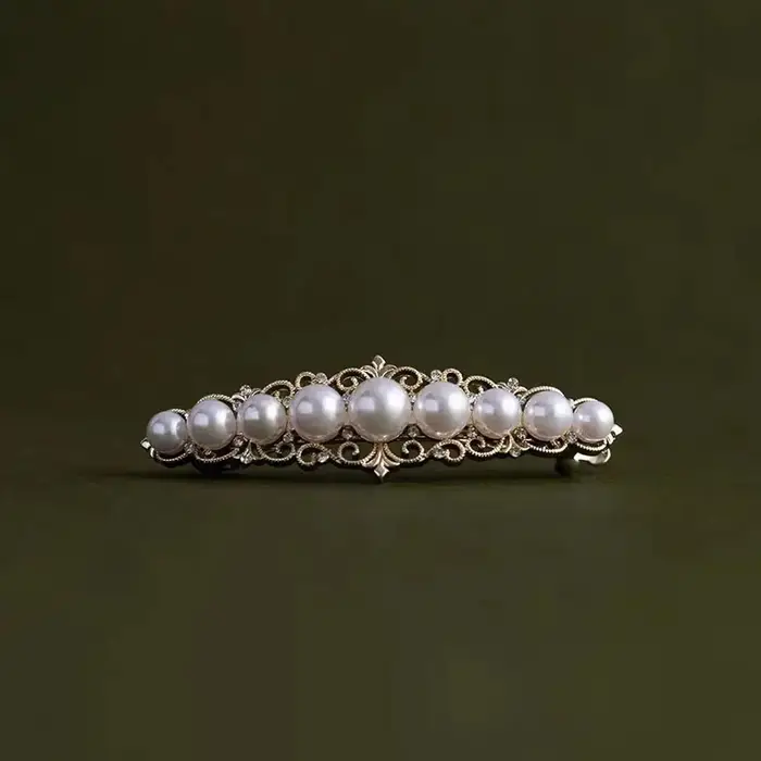 Pince à cheveux française élégante au clair de lune blanc, Vintage, exquise, demi-attachée, petite é