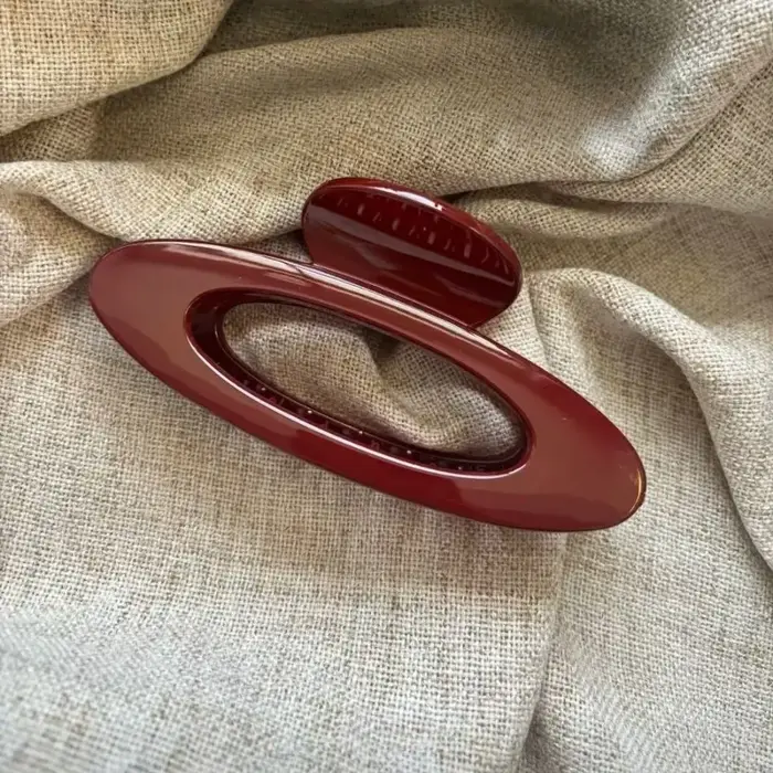 Pince à cheveux Ellipse géométrique rouge à pois