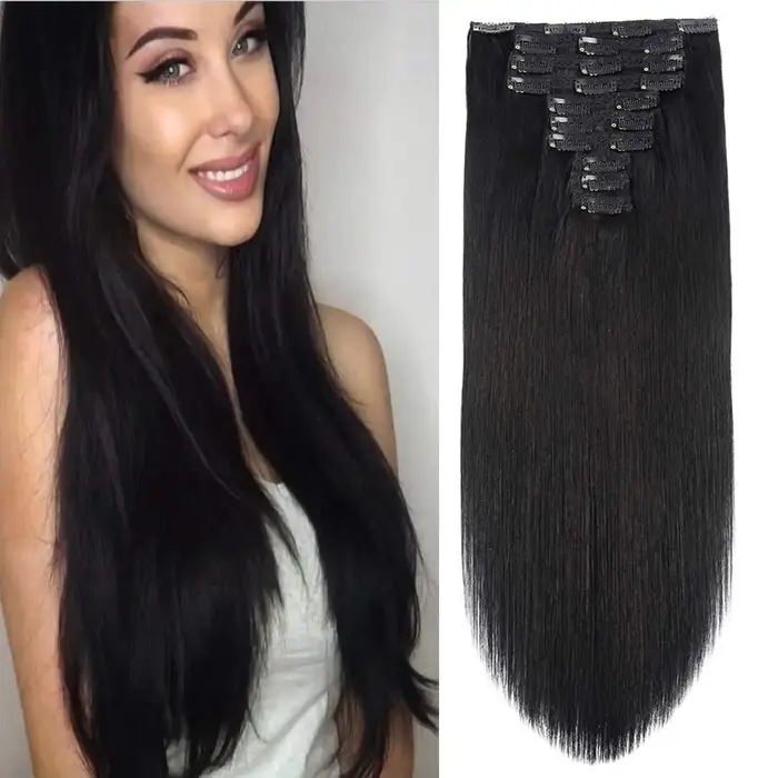 Extensions à clips pour cheveux humains