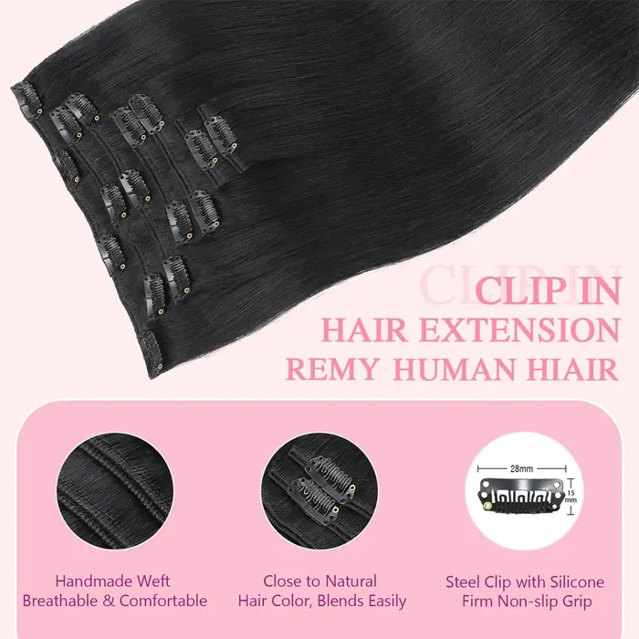 Extensions de cheveux à clipser de 120 g