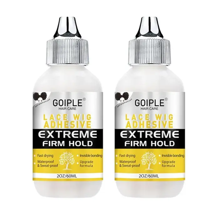 Kit de colle et de dissolvant pour perruques en dentelle Goiple, tenue extrême imperméable, sans résidus blancs, adhésif capillaire professionnel invisible