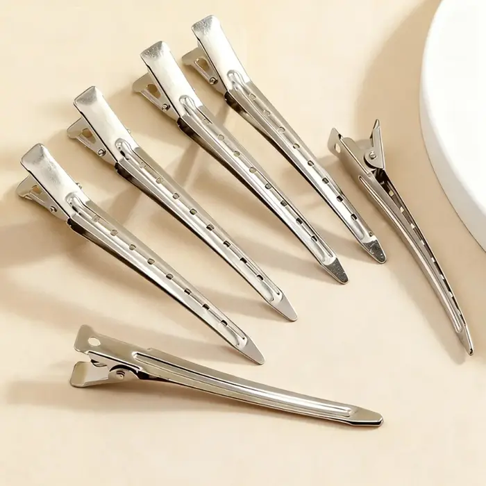 Pinces à cheveux pour salon de coiffure, pinces à cheveux en métal, pinces à cheveux en forme de bec