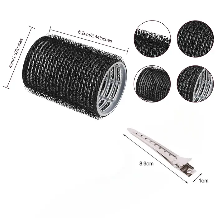 12 pièces bigoudis auto-agrip crochet