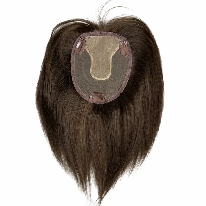 Extensions capillaires naturelles brésiliennes en T-part avec frange 3D à clipser pour femmes, couvrant la perte de cheveux, en cheveux humains