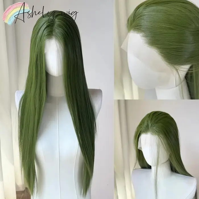 Perruque Lace Front Wig synthétique vert clair pour femmes