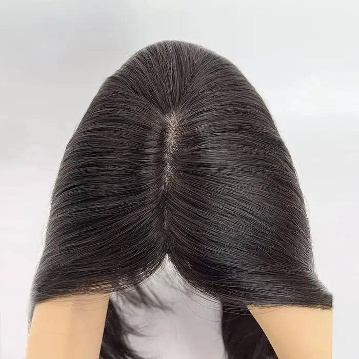 6x6 soie Base supérieure pleine dentelle perruque de cheveux humains soyeux droite péruvienne Remy c
