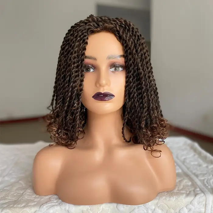 Boîte tressée perruques pour les femmes noires Crochet cheveux 2 torsion Ombre Bug africain synthéti