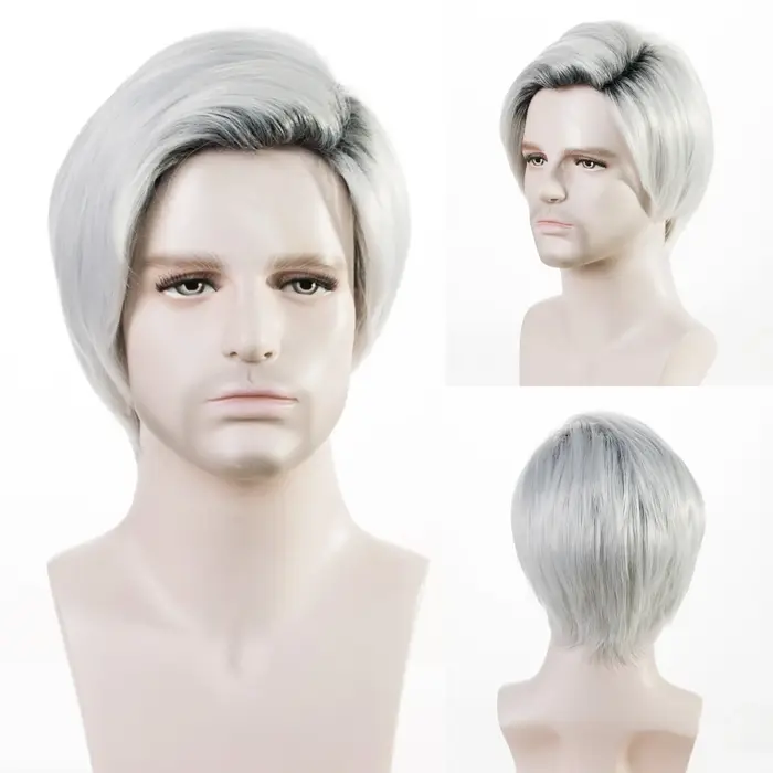 MSIWIGS – perruque synthétique courte et lisse pour hommes