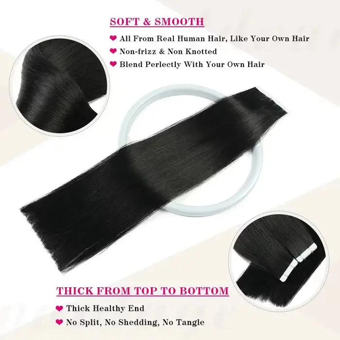 Extensions de cheveux à bandes adhésives