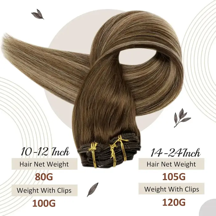 Extensions de cheveux humains pleine brillance pince dans