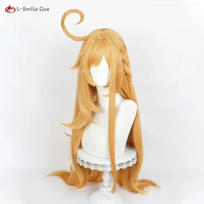 Escoffier Cosplay perruque 80 cm de Long jaune doré perruques