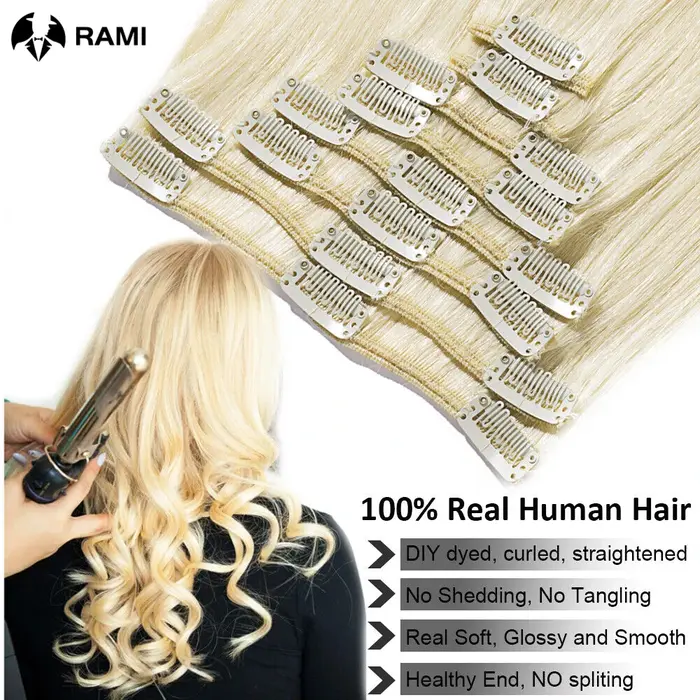 Extensions de cheveux humains à clips