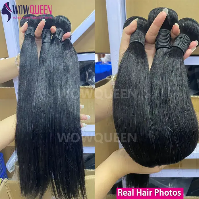 Paquets droits de cheveux humains avec fermeture 2x6 4x4 Extensions de cheveux brésiliens bruts armu