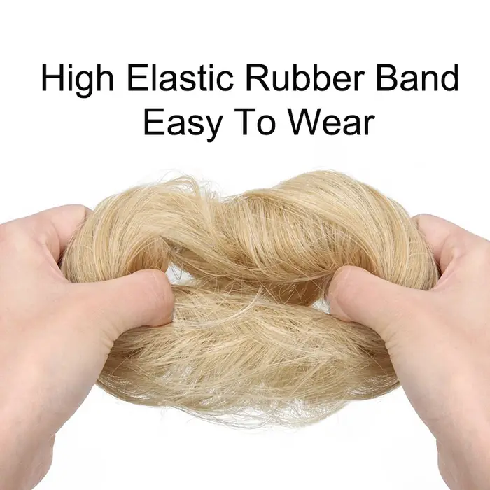 Chignon synthétique avec élastique pour femmes