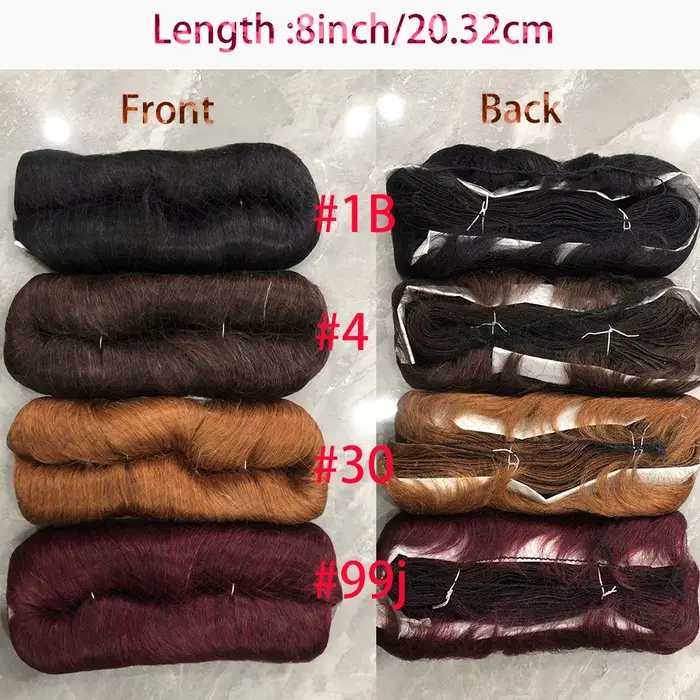 28 pièces extensions de cheveux humains courts brésiliens # 1B # 4 # 30 # 99J un paquet pour une tête complète 100%