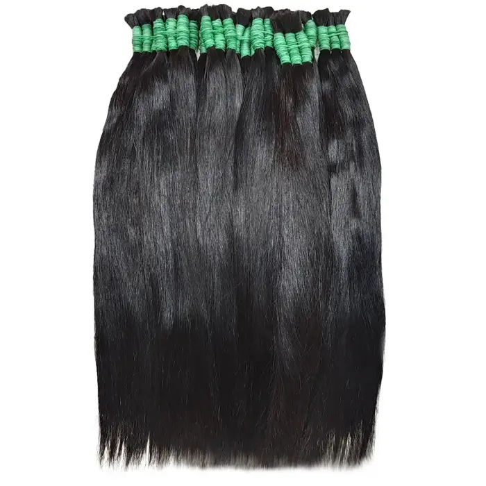 Gros cheveux humains pour tressage droit indien vendeur de cheveux vierges paquets sans trame cheveu
