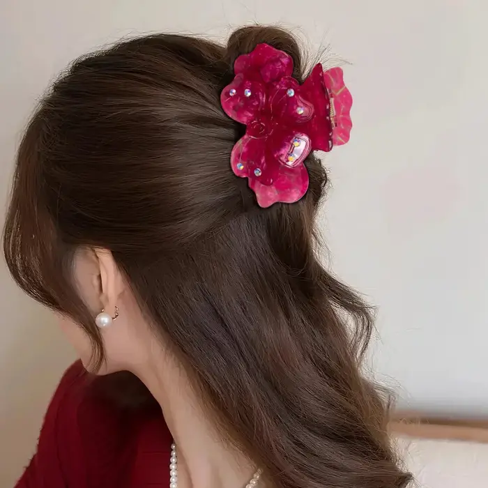 2025 léger luxe Mature dame griffe de cheveux conception multicouche matériaux haut de gamme pinces