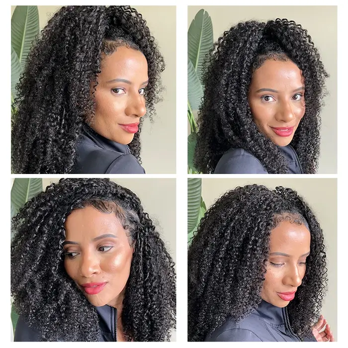 Extensions de cheveux humains bouclés afro crépus