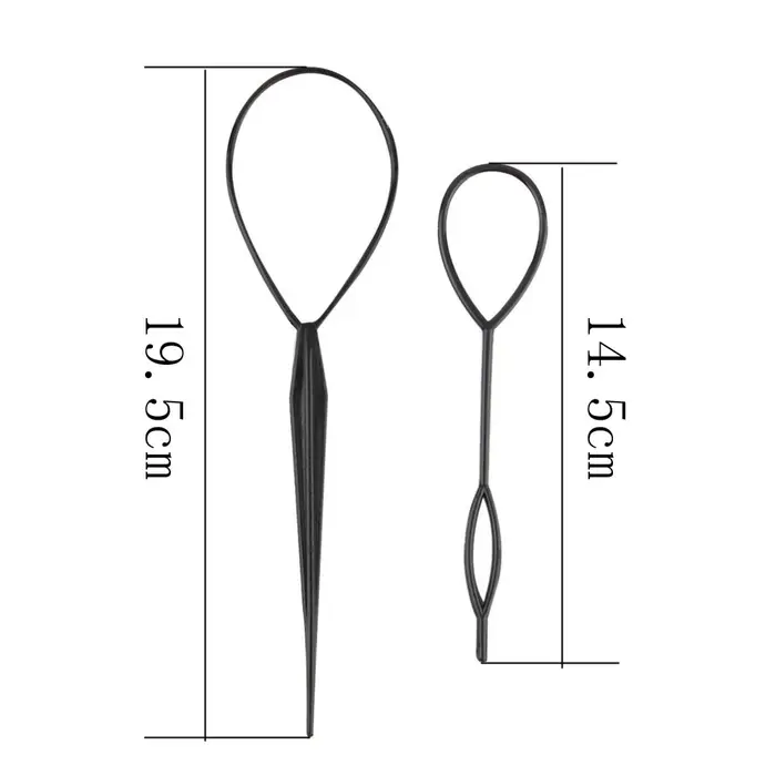 2 pièces/S et créateur de queue de cheval boucle en plastique noir poney Topsy queue pince cheveux a