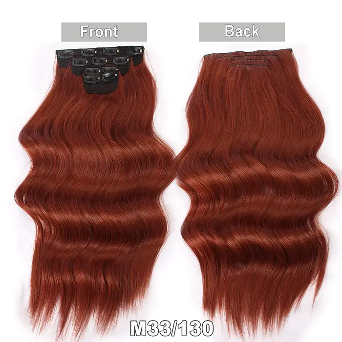 Extensions capillaires synthétiques ondulées Bio ombrées, 20 pouces, noires et blondes, 4 pièces/lot