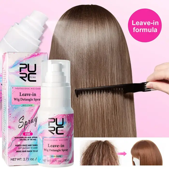 Spray pour perruque pour cheveux synthétiques 80ml-huile de noix de coco lissant brillant soin des c