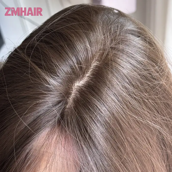 Perruque en cheveux humains malaisiens, densité 180%, raie centrale, base en soie, cheveux lisses et
