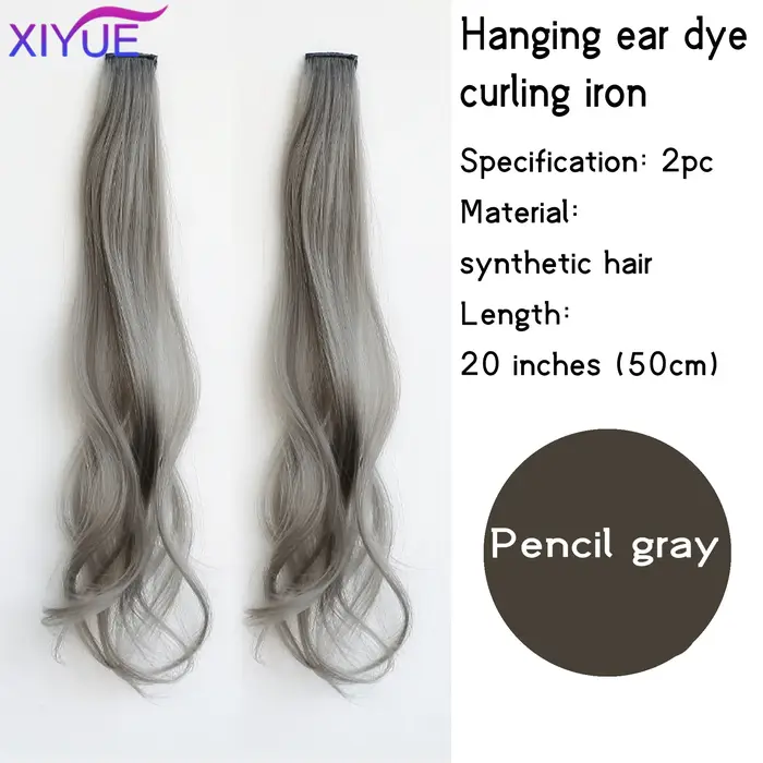 50 cm Extension de cheveux bouclés pince en postiche longue oreille suspendue perruque pince Extensi
