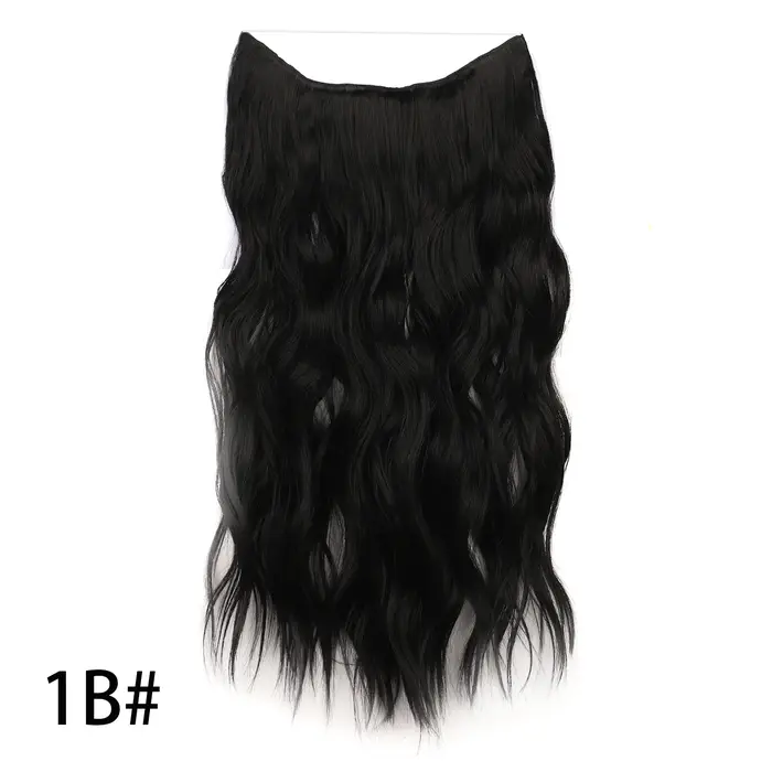 Extensions de cheveux synthétiques invisibles, postiche longue bouclée ondulée à 4 Clips pour femmes
