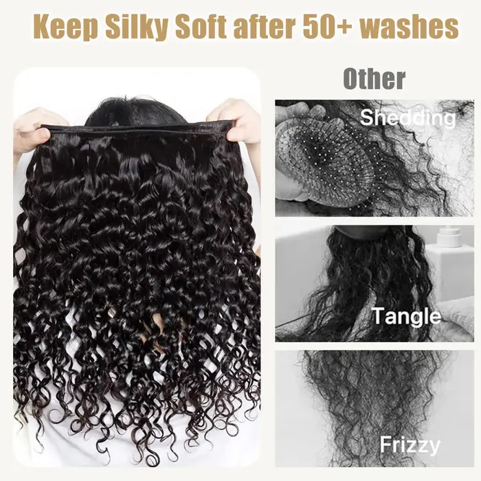 Extensions de cheveux humains brésiliens naturels, bouclés profonds, en lots de 24, 26 et 28 pouces 