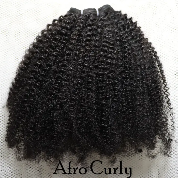 IXTUYLLY Tissage de cheveux humains 4C Afro Kinky Curly, extensions de cheveux vierges brésiliens, m