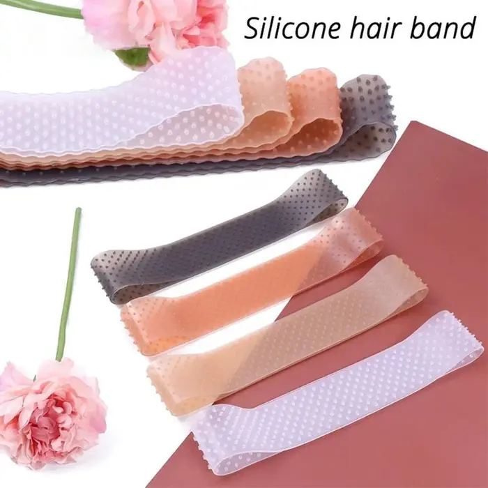 1 pièce par paquet silicone élastique perruque poignée bandeau sport yoga résistant à la sueur antid