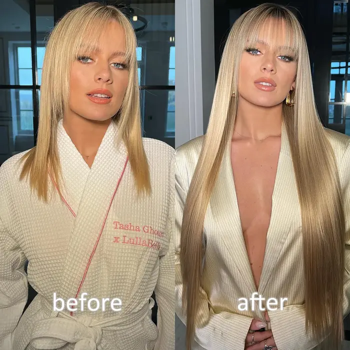 Extensions de cheveux synthétiques longues droites pour femmes