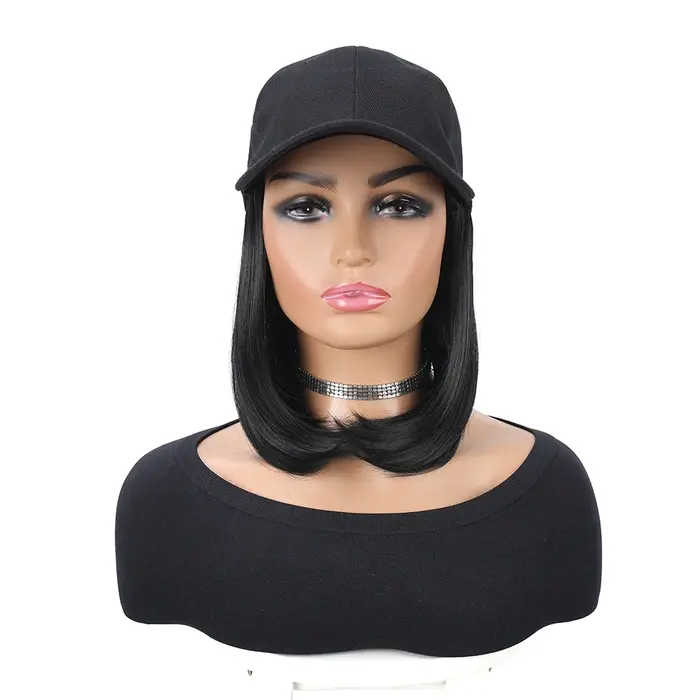 Extensions de cheveux synthétiques pour femmes, chapeau à la mode, couvre-tête connecté, casquette à
