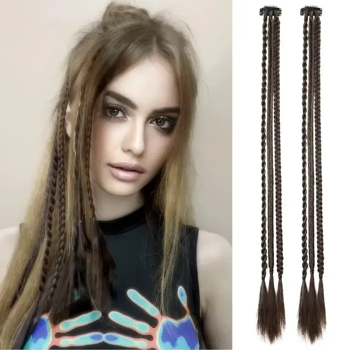1 Paire de Tresses Synthétiques avec Clip