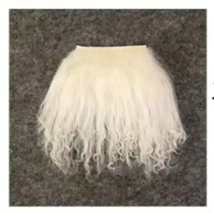 Mignon mongolie fourrure peau de mouton laine Extensions bouclés Texture rangée de cheveux