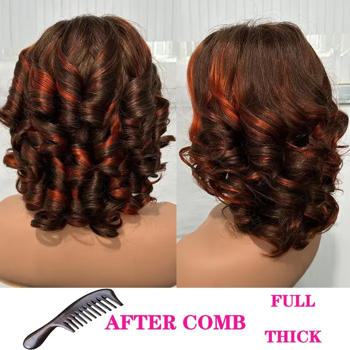 100% malaisie cheveux 250 densité Double dessiné P4 27 Ombre mettre en évidence vague rebondissante