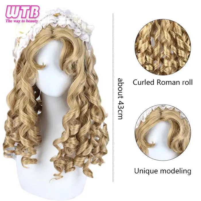 Perruque Lolita synthétique longue bouclée pour femme