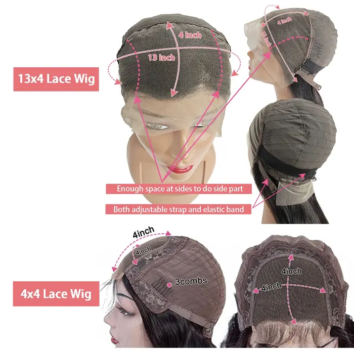 Perruque Courte Bob Body Wave 13x4 Sans Colle Cheveux Humains Brésiliens Prête à Porter