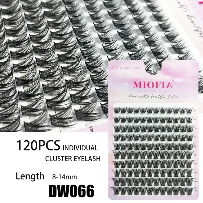 120 grappes de cils individuels D Curl 8-14mm plateau mixte Extension de cils naturels 3D Faux cils 
