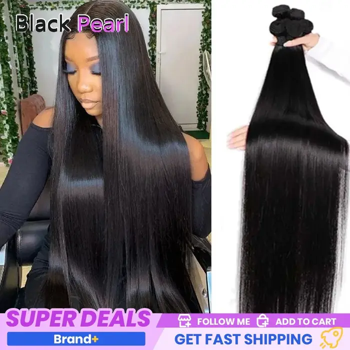 Offre Spéciale : Lots de Cheveux Humains Brésiliens Lisses, 100% Vierge Non Traitée, Extensions de C