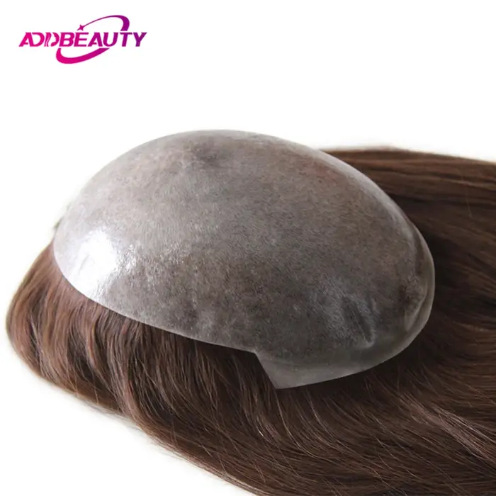 Perruques de cheveux humains droites pour femmes toupet complet en polyuréthane 100% vrais cheveux h