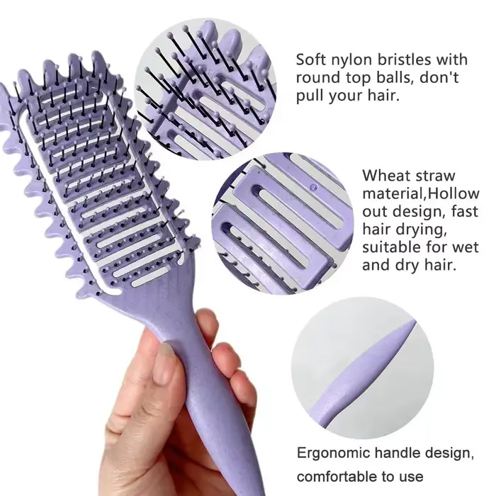 Brosse de coiffure 3 en 1 pour boucles