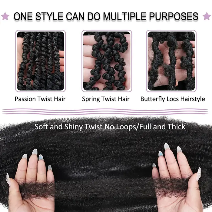 Afro crépus bouclés Marley tresse Crochet cheveux synthétique tressage Extension