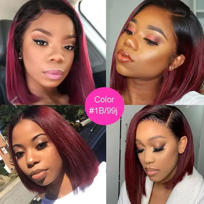 Tissage en lot brésilien naturel lisse ombré bordeaux