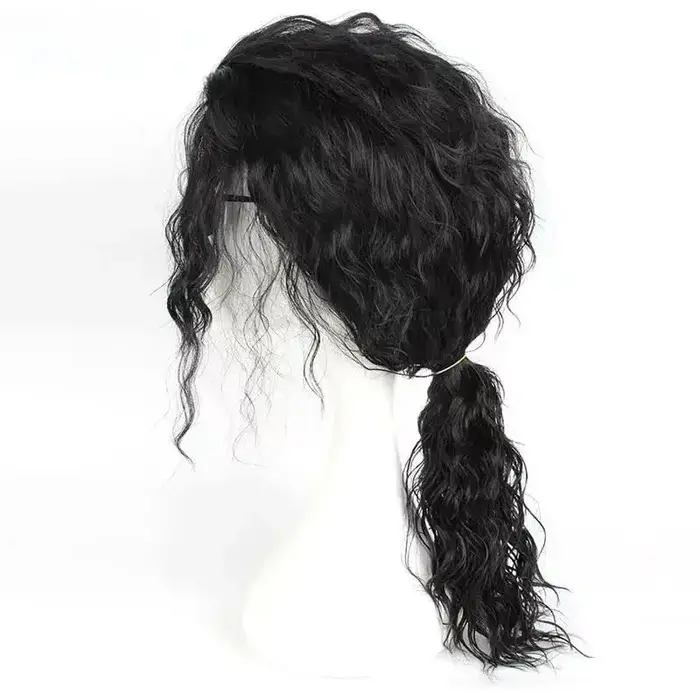 Perruque noire mi-longue bouclée pour cosplay Michael Jackson